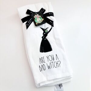 NWT Rae Dunn x Wizard of Oz Bad & Good Witch Kitchen Dish Towels Set of 2